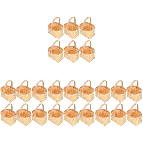 jojofuny 4 Sets Elegante Handheld-süßigkeitenkörbe Natürliche Mini-körbe Für Hochzeits- Und Geburtstagsleckereien 6 Stück * 4 von jojofuny