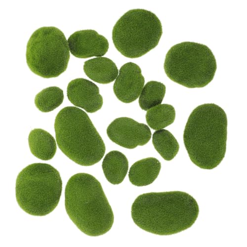 jojofuny 25 Stück Teiliges Künstliche Mooskugeln in Dekorative Grüne Moossteine für Garten Terrasse Terrarien und Feengärten Langlebige Pflegefreie Deko für Innen Außenbereiche von jojofuny