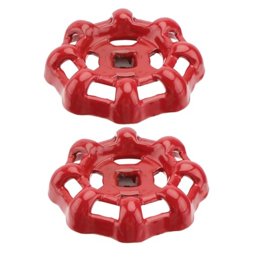 jojofuny 2 Stück 7mm Absperrventil Schiebergriff Ersatzventilgriff Ventil-Ersatzradgriff Wasserhahn Griff Absperrgriff Handrad Metall für Haushalt Hardware Schrägsitzventile rot von jojofuny