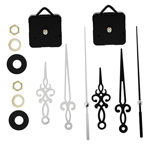 jojofuny 2Stücke DIY Quarz Uhrwerk Taktmechanismus Präzise und Geräuschlos für Wanduhr Langlebigem und Silberner Zeiger für Uhrenteile Austausch von jojofuny