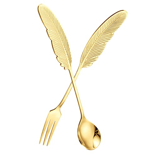 jojofuny 2 Stücke Löffel Obstgabel Metall Besteck Edelstahl Besteck Set Edelstahl Löffel Mini Supoon Espresso Löffel Mini Löffel Edelstahl Utensilien Kleiner Löffel von jojofuny