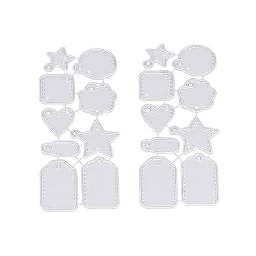 jojofuny 2stücke Stanzschablone Aus Metall Stanzmodell Für Etikettenränder Stanzschablonen-kit Handgefertigte DIY-stanzform Wiederverwendbare Metall-stanzschablone Für von jojofuny