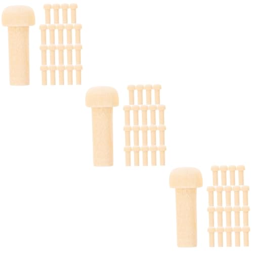 jojofuny 3 Sätze 3 Sets Holzachsen Mini Bastelarbeiten Für Unfertige Lieferungen Beige Lotusbaum 20 Stück * 3 20 Stück * 3 von jojofuny