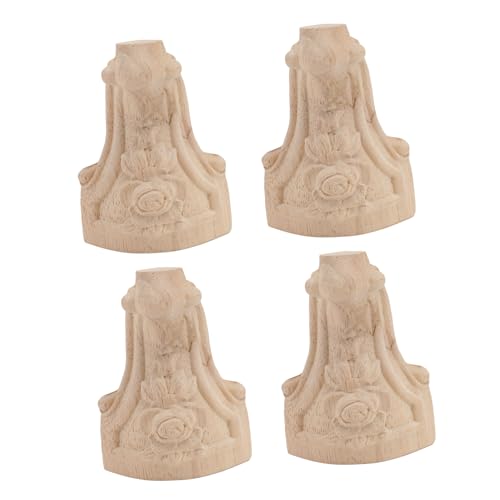 jojofuny 3 Sätze 3Er Set Geschnitzte Holzschrankbeine Möbel Verstellbare Schreibtischbeine Tische Kommoden Home Couchtischfüße Verstellbare Tischbeine Couchbeine 4 Stück * 3 von jojofuny