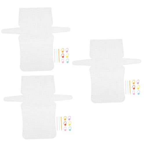 jojofuny 3 Sätze Canvas -Taschenzubehör Stickerei bettwäsche Kunststoffgewebe zum Nähen von Taschen Taschen-DIY-Material Kunststoff- -Kit nähmasche Plastik Weiß von jojofuny