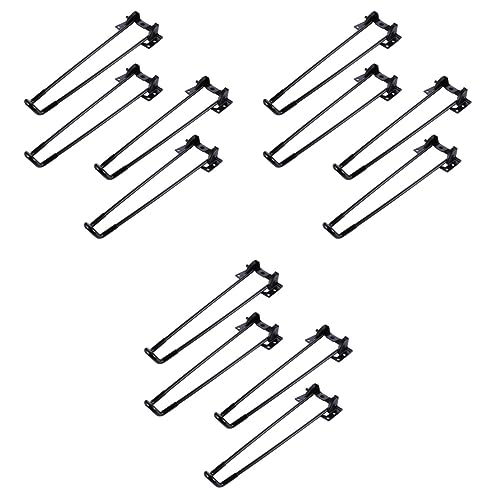 jojofuny 3 Sätze Klappbare Metallbasis Tischbein Metallknochen Kleiner Nachttisch Verstellbarer Computerständer Mini-Tisch Beine Klapptisch Möbelbein Klappbares Bein Eisen Black 4 Stück * 3 von jojofuny