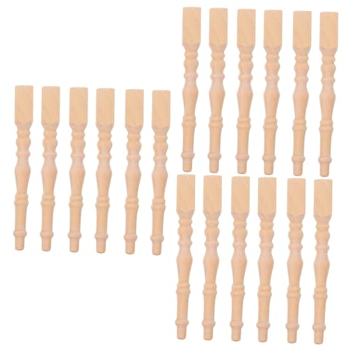 jojofuny 3 Sätze Mini-tischbeine Teppich Ornamente Spindel Miniatur Spielzeuge Für Hühner Mini Tischbeine Mini-tischzubehör Modell Tischbeine Holz 6 Stück * 3 von jojofuny