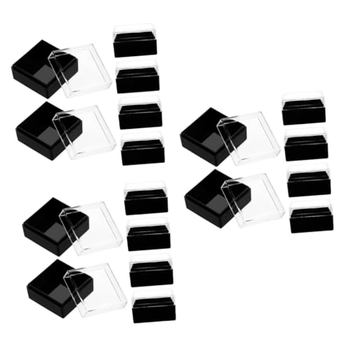 jojofuny 3 Sätze Muster Vitrine Klein Container Felsen Mineralien Exemplare Aufbewahrungskoffer Für Proben Vitrinen Für Mineralproben Probenbehälter Acryl Black 6 Stücke * 3 von jojofuny
