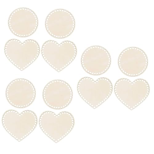 jojofuny 3 Sätze Taschenboden Aus Holz Deckel Körbe Küchenkorb Geldbeutel DIY Tasche Holzsockel Korb Unten DIY-Tool Handtasche Webbrett Runde Basis Häkeln Beige 4 Stück * 3 von jojofuny
