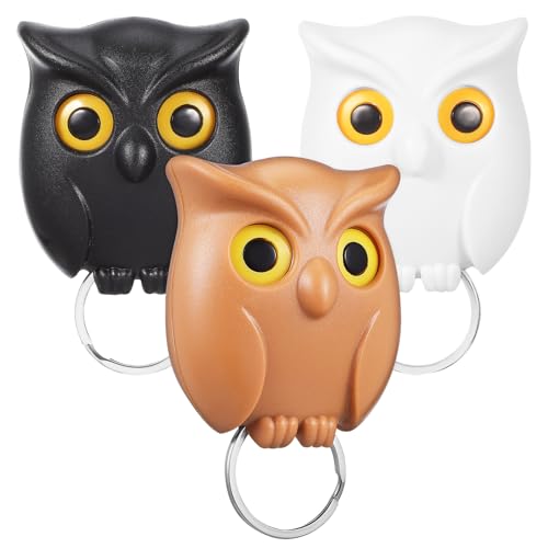 3 Stück Eulen-Schlüsselhaken Selbstklebend - Magnetischer Schlüsselhalter Wandhalterung Mit Automatischem Öffnen Und Schließen Der Augen, Dekorative Schlüsselhaken Für Zuhause, Büro Und Wohnung 3 Stück Eulen-Schlüsselhaken Selbstklebend - Magnetischer Schlüsselhalter Wandhalterung Mit Automatischem Öffnen Und Schließen Der Augen, Dekorative Schlüsselhaken Für Zuhause, Büro Und Wohnung von jojofuny