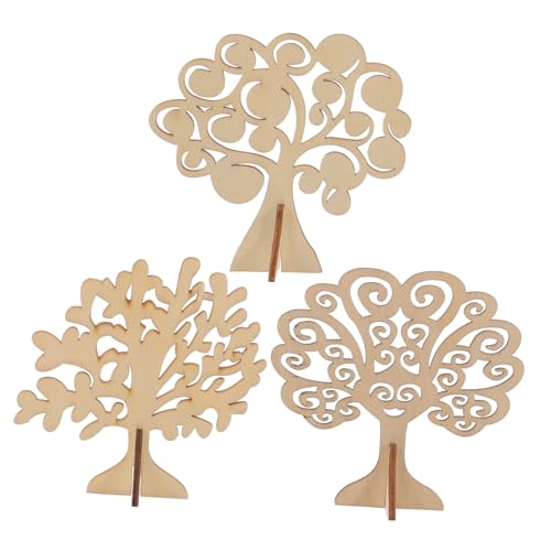 jojofuny 3 Stück Teiliges Baumförmige Holzscheiben DIY Basteln Natürliche Holzdeko Baumscheiben für Weihnachts und Geburtstagsdekoration Langlebige Bruchsichere Holzanhänger für von jojofuny