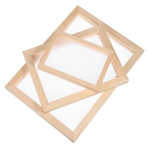 jojofuny 3stücke Papierherstellung Rahmen Aus Holz DIY Bastelrahmen Holzrahmensieb Papierrahmen Für Papierherstellung Form Druckrahmen Pcs von jojofuny
