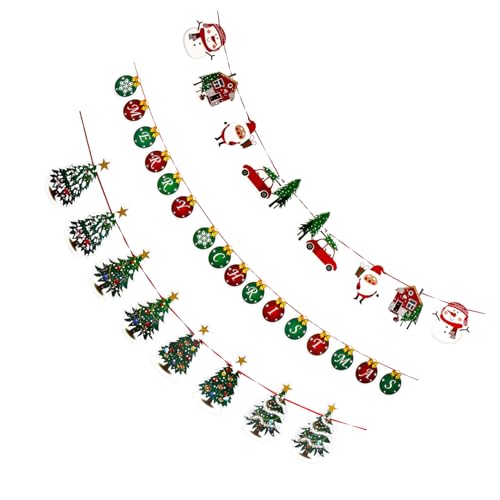 jojofuny 3 Stück Teiliges Weihnachts Party Hängendes Banner Kreative Cartoon Papiergirlande Wetterfeste Weihnachtsdekoration für Innen und Außen Robuste Hängende Festliche Deko von jojofuny