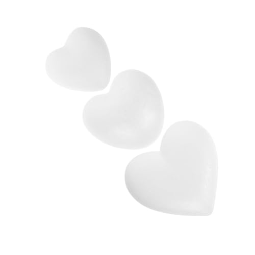jojofuny 3 Stück Teiliges Weiße Schaumstoffherzen Leichte DIY Bastelmodelle für Valentinstag Dekoration Vielseitig Verwendbar Langlebig und Einfach zu Gestalten von jojofuny