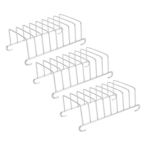 jojofuny 3 Stück Toastständer geschirrhalter serviergestell luftfritteuse zubehör Luftfritteusen Zubehör toaster zubehör schärferes Tablett kleiner Geschirrständer Rostfreier Stahl Silver von jojofuny
