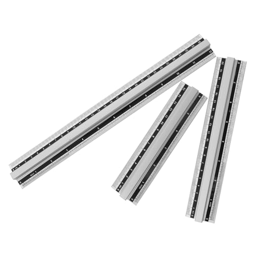 jojofuny 3 Teiliges Maßstablineal Multifunktionale Lineale Mit Griffen Tragbares Zoll Werkzeug Mehrzweck Messlineale Gerade Messung Metrisch Handgerät Für Multipack Metalllineal von jojofuny