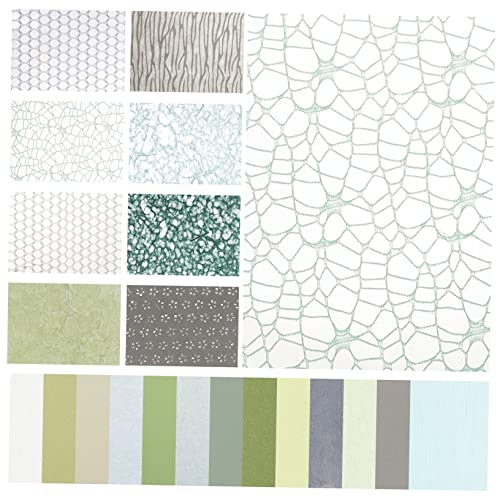 jojofuny 30 Blatt Handwerks Scrapbooking Papier Dekoratives Hintergrundpapier für DIY Projekte Lace Papier für Journaling Collage und Bastelarbeiten Einzigartige Designs Grün von jojofuny