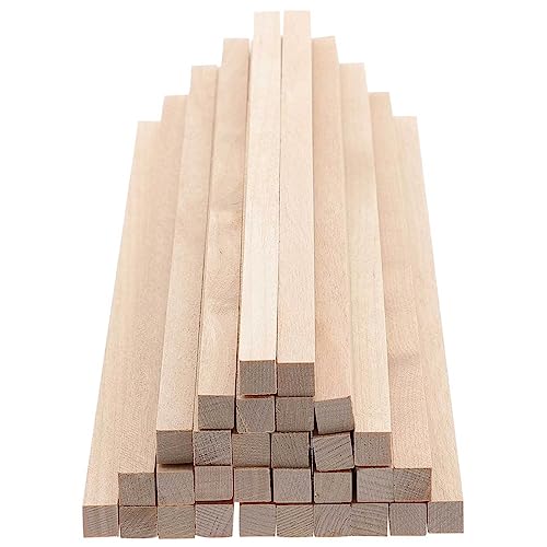 jojofuny 30 Stück Teiliges Quadratische Holzstäbe Lange Hartholzleisten für DIY Bastelprojekte Glatte Oberfläche Wiederverwendbar für Modellbau und Kreative Holzarbeiten von jojofuny