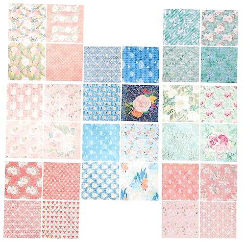 jojofuny 32blätter Scrapbook-Papier Zum Basteln Decoupage-Papier Für DIY-projekte Scrapbooking-zubehör Mit Blumen Und Pflanzenmustern Geeignet Für Dekorationen Wie Tagebücher Und von jojofuny