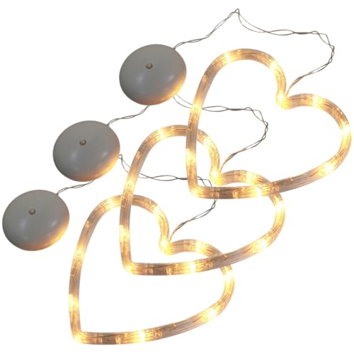 jojofuny 3er Set Valentinstag Fensterlichter Herzform Mit Saugnapf, Led Fensterdeko HäNgend, Batteriebetriebene Romantische Lichter FüR Fenster, 17x17cm jojofuny 3er Set Valentinstag Fensterlichter Herzform Mit Saugnapf, Led Fensterdeko HäNgend, Batteriebetriebene Romantische Lichter FüR Fenster, 17x17cm von jojofuny