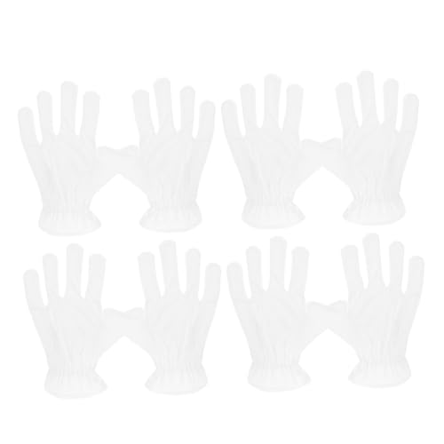 jojofuny 4 Paare Weiße Mikrofaserhandschuhe Antistatisch und Atmungsaktiv für Schmuckreinigung Uhrenoptik Präzise Pflege Handschutz für Schmuckgeschäfte Multifunktional Langlebig von jojofuny