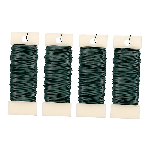 jojofuny 4 Rollen Floristendraht Grün Rostfreier Flexibler Blumendraht pro Rolle für Kranzbinden Blumenarrangements und DIY Floristik Langlebig und Biegbar von jojofuny