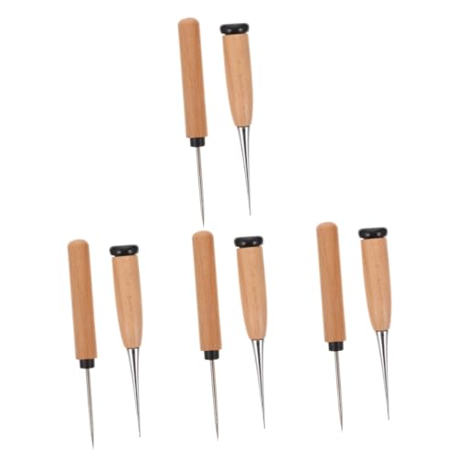 jojofuny 4 Sätze Holzgriff Ahle Teiliges Nähwerkzeug Für Leder Diy Handwerk Reparaturen Leicht Und Praktisch Für Schuhe Teppiche Und Polsterarbeiten 2 Stück * 4 von jojofuny