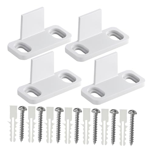 jojofuny 4 Sätze Scheunentor Bodenführung Kunststoff Bodenschiene Schiebetür Führung Stopper Geräuscharm Robust für Einzeltür und Doppeltür Geeignet von jojofuny