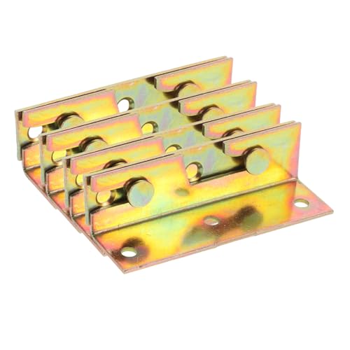 jojofuny 4 Stück Bettverbinder Verzinkte Metallbeschläge für Holz bettgestell mit Hoher Tragkraft Stabile Bettgitterhalterungen für Schwere Betten Möbelverbinder für Lattenrost und von jojofuny