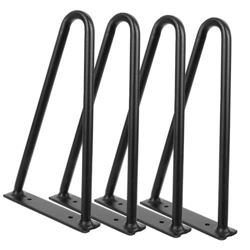 jojofuny Möbelbeine 4 Stück Metallbeine Für Tisch Couchtisch Nachttisch Bank Schwarz U-Form Verschleißfest von jojofuny