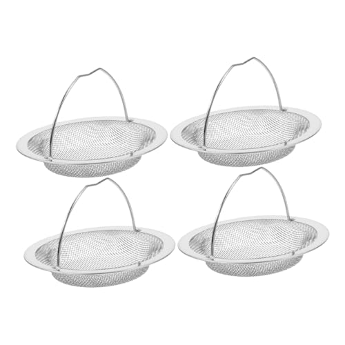 jojofuny 4 Stück Küchenspüle Filter Lebensmittelsieb Korb Abfluss Lebensmittelfänger Utility Spüle Sieb Spüle Anti Verstopfungskorb Metall Spüle Sieb Spüle Filterkorb Edelstahl Silber von jojofuny