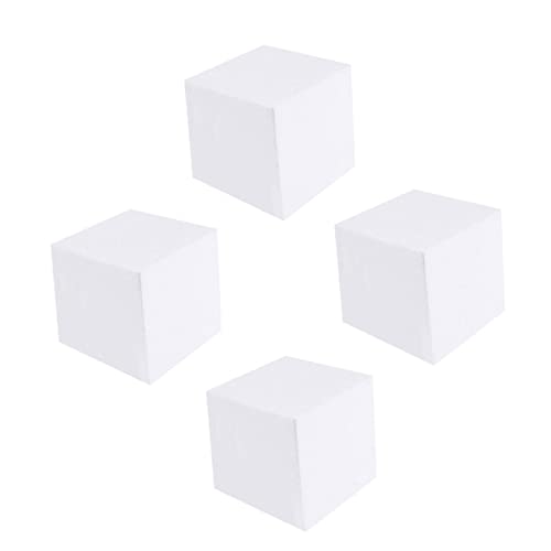 jojofuny 4 Stück Schaumblock Modellierwürfel Weiße Schaumstoffwürfel Formen Würfelschaum Schaumstoffziegel Schaumstoffquadrate Modellieren Backformen Fondantform Kuchen-Übungsformwerkzeuge von jojofuny