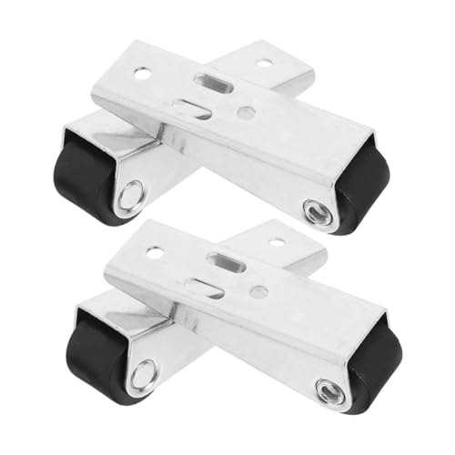 jojofuny 4 Stück Teiliges Schiebetür Bodenlaufrollen aus Verzinktem Korrosionsbeständig Geräuscharm Hohe Tragkraft Verschleißfest für Hängende Holztüren Schrank und Möbelbeschläge von jojofuny