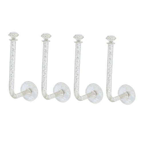 jojofuny 4 Stück Teiliges Selbstklebendes Aufbewahrungshaken für Badezimmer Wand Transparenter Förmiger Organizer für Haarschmuck Handtücher und Kleine Gegenstände Einfache Montage ohne von jojofuny