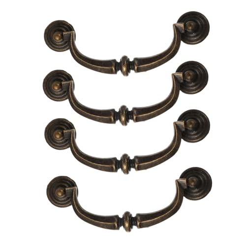 jojofuny 4 Stück Teiliges Vintage Türgriffe für Küchenschränke Kommoden Möbelgriffe im Retro Bronze Stil mit Montage für Schrank Schublade Garderobe von jojofuny