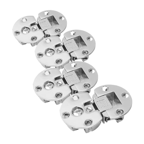 jojofuny 4 Stück Verstellbare Verdeckte Scharniere für Küchenschränke Große Silberne Klappscharniere Flächenbündige Einbau scharniere für Möbel Platzsparende Dropdown mechanik von jojofuny