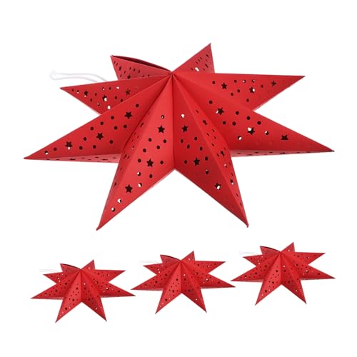 jojofuny 4 Stück Weihnachten Origami Lantern LED stern lampenschirm Sternpapierlaterne Wiederverwendbare Papierlaterne sternenheller Sternlampenschatten für Glühbirne rot jojofuny 4 Stück Weihnachten Origami Lantern LED stern lampenschirm Sternpapierlaterne Wiederverwendbare Papierlaterne sternenheller Sternlampenschatten für Glühbirne rot von jojofuny