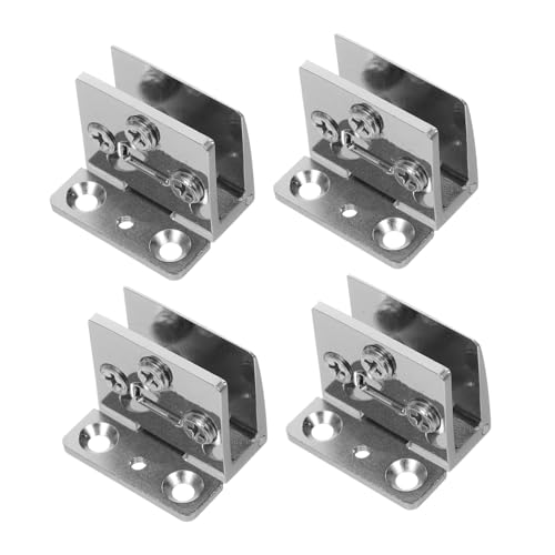 jojofuny 4 Teiliges Klemmset Für Glastürscharniere Für 3–8 Mm Gehärtetes Geräuschreduzierende Scharniere Schrankclips Für Vitrinen Weinschränke Und Zuhause von jojofuny