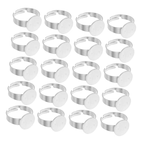jojofuny 40 Stück Edelstahl Ringe Rohlinge Runde Flache Lünette Tabletts Verstellbare Fingerring Basen Für Schmuckherstellung DIY Cabochon Fassung Zubehör jojofuny 40 Stück Edelstahl Ringe Rohlinge Runde Flache Lünette Tabletts Verstellbare Fingerring Basen Für Schmuckherstellung DIY Cabochon Fassung Zubehör von jojofuny