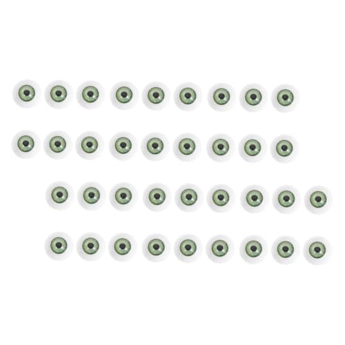 jojofuny 40 Stück Puppenaugen realistische Augen für Handwerk Sicherheitsaugen für Häkelspielzeug Augen für Kuscheltiere Bastelaugen klein falsche Augäpfel Plastik Grün von jojofuny