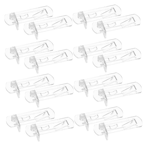 jojofuny 40 Stück Support für Möbelpartitionen Regalhalter für Schränke Regalverlängerungsklemme Regalklammern für Holzregale klarer Regalhalter Regalhalterung Plastik Transparent von jojofuny