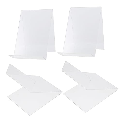 jojofuny 4Stücke Acryl Buchständer Transparentes Display Rack für Kunstwerke und Dokumente Stabiler Multifunktionaler Halter für Schreibtisch und Büro zur Präsentation von jojofuny