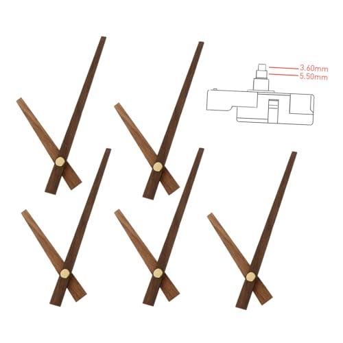 jojofuny 5 Sätze Holz Uhrzeiger Teiliges DIY Uhrwerk Ersatzteile mit Stummhänden für Wanduhren Geeignet für Wanduhren Kreuzstich und Bastelarbeiten Langlebig und Installieren von jojofuny