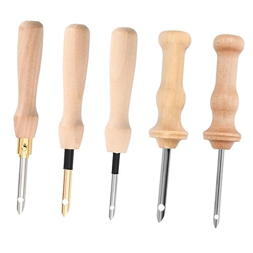 jojofuny 5 Stück Diy Punch Needle Teiliges Stickerei Werkzeug mit Holzgriff Handarbeiten für Dünne Stoffe für Projekte und Freizeitgestaltung von jojofuny