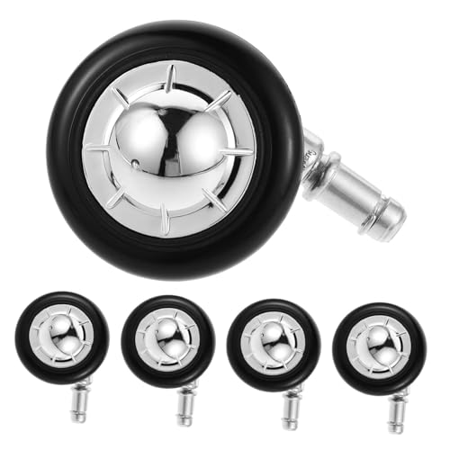 jojofuny 5 Stück Elektroplate Stuhl -Rollräder Stuhl Zaubererräder Lenkrollen für Computerstühle Ersatzteile für Bürostuhl Bürostuhlrad tauschen Rollenräder für Bürostuhl PVC Silber von jojofuny
