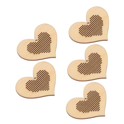 jojofuny 5 Stück Teiliges Mini Holzplatten für Kreuzstich Langlebige DIY Holzanhänger ohne Grate Handgefertigte Stickerei Basis für Kreative Handarbeiten und Bastelprojekte von jojofuny