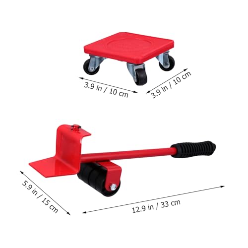 jojofuny 5 Stück Teiliges Möbeltransport Set aus Verschleißfestem Explosionsgeschütztem Material Ergonomisch Geformt für Rückenschonendes Verschieben Schwerer Möbel und Haushaltsgeräte für von jojofuny