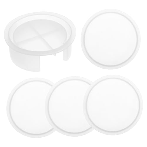 jojofuny 5 Stück Teiliges Silikonformen für Epoxidharz mit Rundem Serviertablett und Untersetzer Kreative DIY Resin Gießformen Einfach zu Verwenden Geeignet für Heimdekoration und von jojofuny