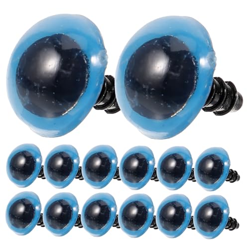 jojofuny 50 Paare Blaue Puppenaugen für Basteln und DIY Helle Detailreiche Kunststoffaugen für Stofftiere Teddybären und Handgemachte Puppen Ausreichend Menge für Kreative Bastelprojekte von jojofuny