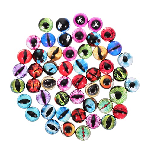 jojofuny 50 Stück Animal Eye Simulationsauge Augen Blau farbig Flecken Herstellung klein Spielzeugmaterialien für dly Puppen Edelstein-Patches Edelsteinpatches für DIY Glas von jojofuny